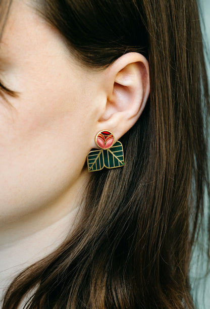 Rosebud Jacket Earrings