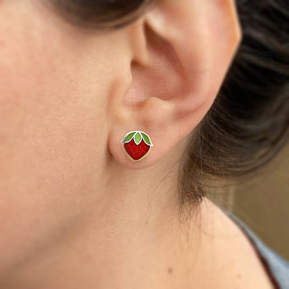 Strawberry Solitaire Earrings