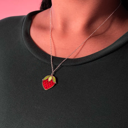 Strawberry Solitaire Necklace
