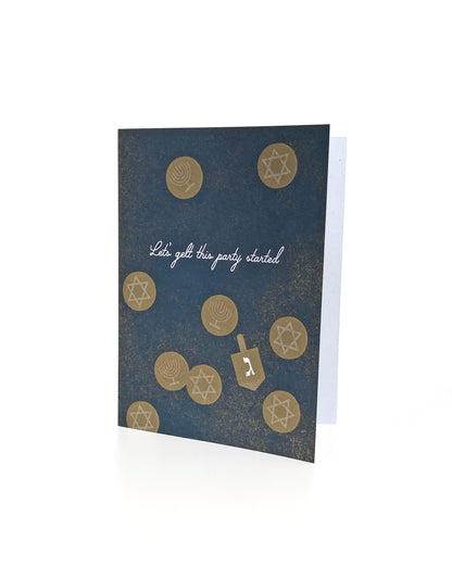 Let's Gelt This Party Started Card